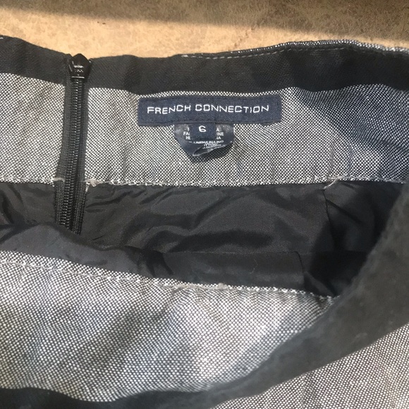 ❤️ FRENCH CONNECTION SKIRT Black & Gray Size 6 ❤️ - Picture 5 of 6